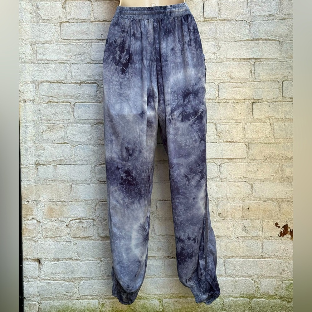 OLIVACEOUS Drawstring Wide Slit Pants - Picture 2 of 3